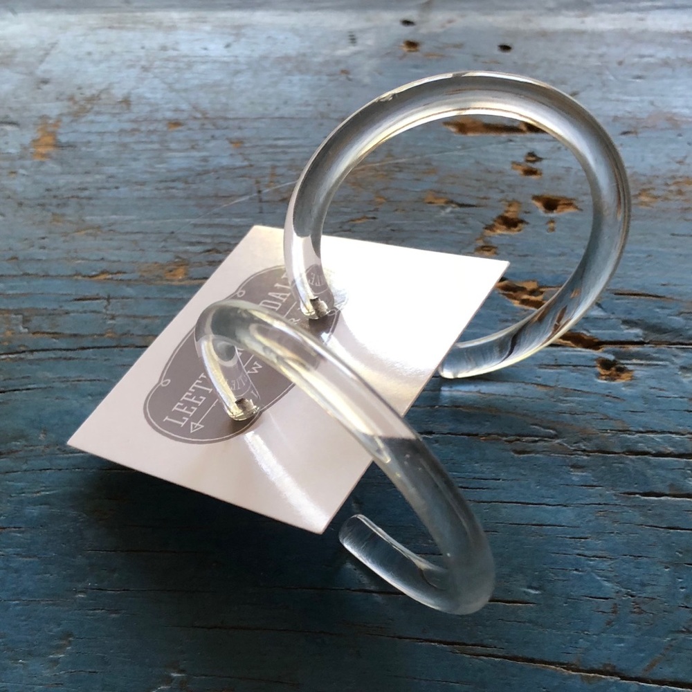 Clear Lucite Jelly Extra Large Hoop Earrings